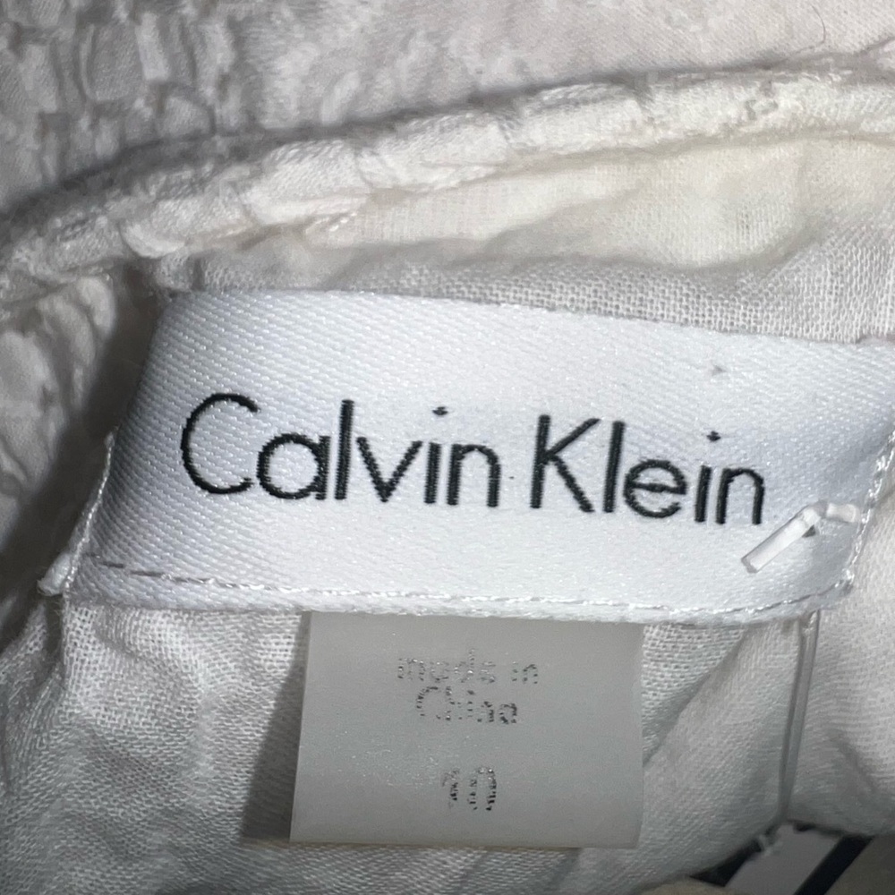 Calvin Klein White Textured/Eyelet Fabric Dress - Picture 5 of 5
